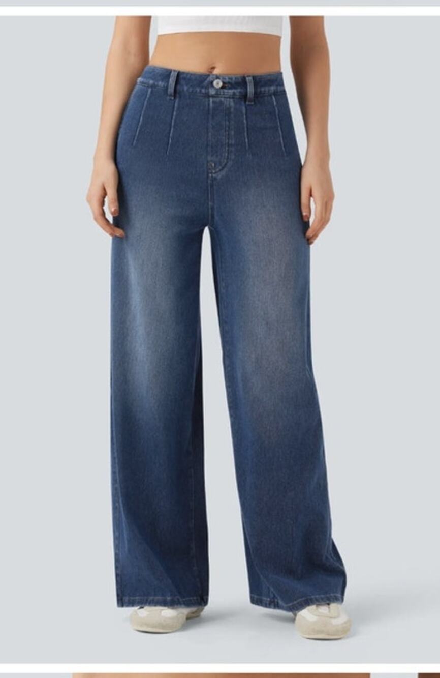 Halara Flex™ Jeans High Waisted Tummy Control Wide Leg Casual Pockets NWT XL